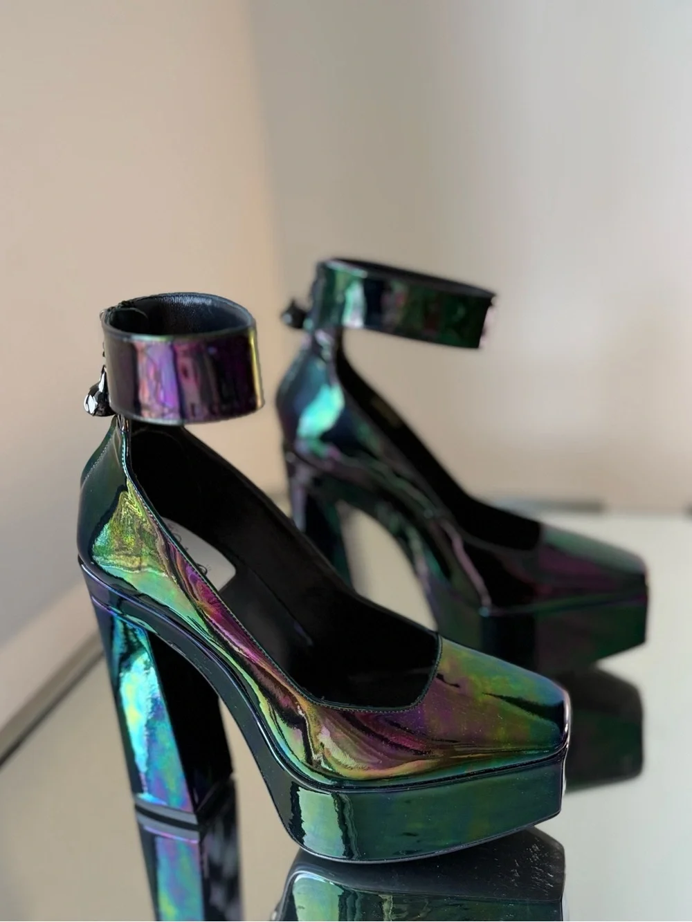 Jimmy Choo Sailor Moon Iridescent Luna Platform 140 leather heeled pumps 35